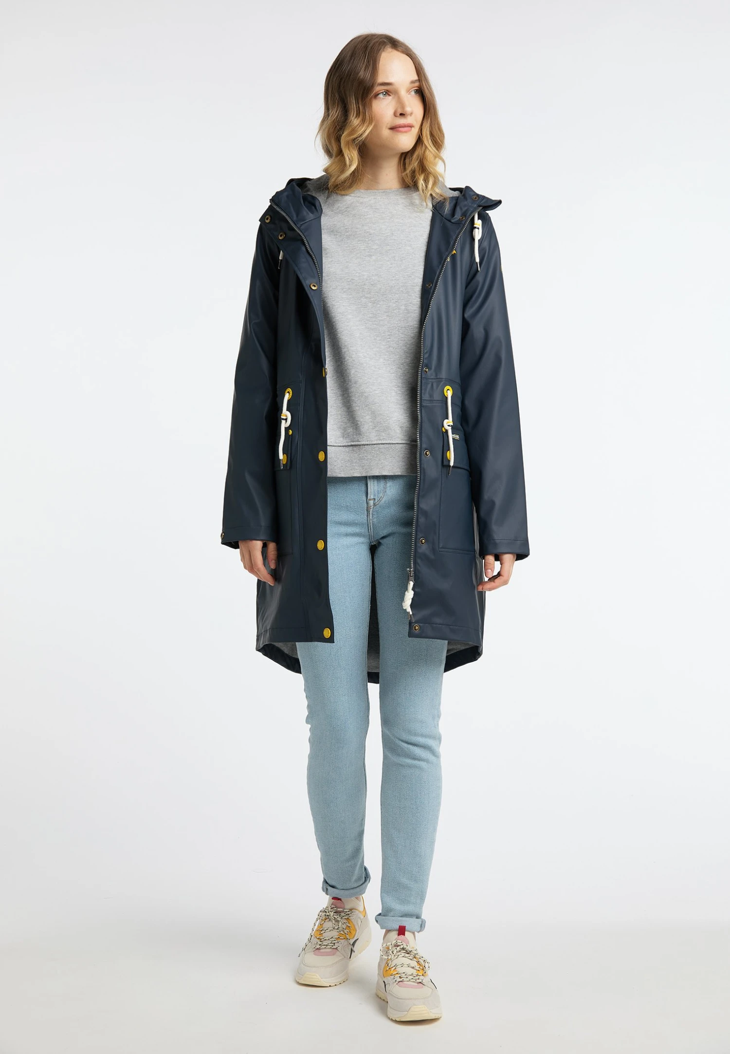 Schmuddelwedda ParkaMarine Grau Melange Donna Cappotti WD221U0MS-K22 2 Schmuddelwedda ParkaMarine Grau Melange Donna Cappotti WD221U0MS-K22 - immagine 2