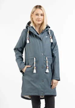Schmuddelwedda Regenmantel Mit Webpelzfutter KeytiParkaBlau Grau Donna Giacche E Blazer WD221U0P7-K11