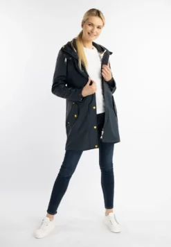 Schmuddelwedda AltiplanoImpermeabileMarine Dunkelgrau Melange Donna Giacche E Blazer WD221U0N5-K13