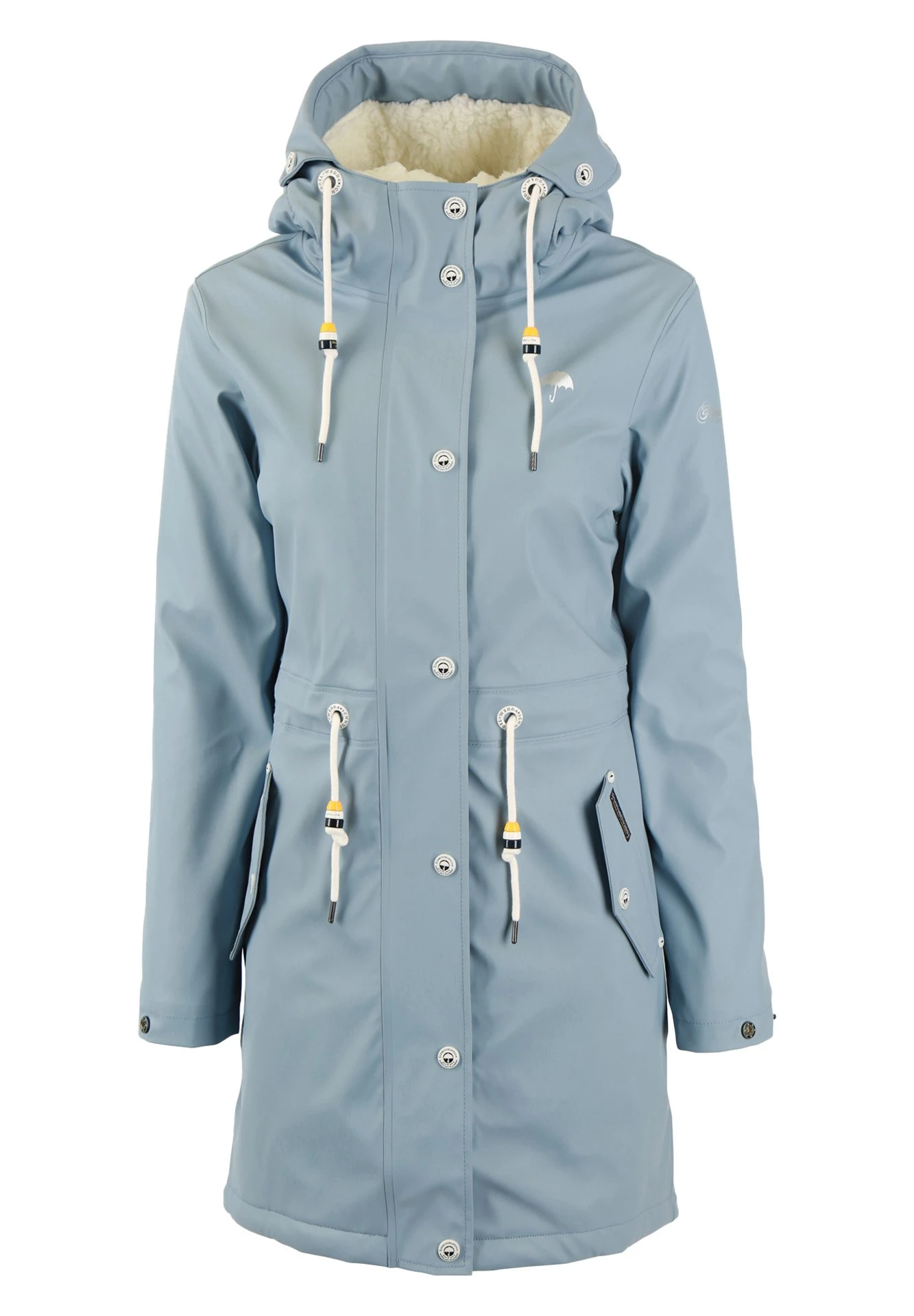 Schmuddelwedda Regenmantel Mit Webpelzfutter In Teddyoptik Kilata - Parka - Hellblau 5 Schmuddelwedda Regenmantel Mit Webpelzfutter In Teddyoptik Kilata - Parka - Hellblau - immagine 5